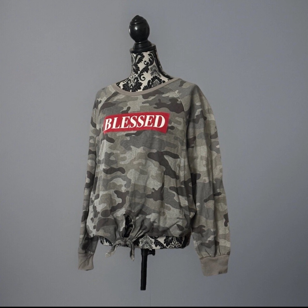 Camouflage 'Blessed' Sweatshirt